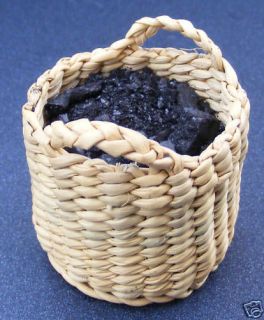 Basket Of Coal Dolls House Miniature Garden P30
