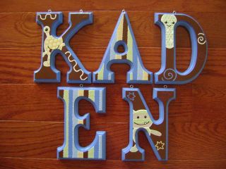 Custom Hand Painted Wood Letters for COCALO PEEK A BOO MONSTERS Crib 