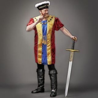 King Henry VIII Medieval Costume Mens Plus 52   56 Tunic & Hat NEW