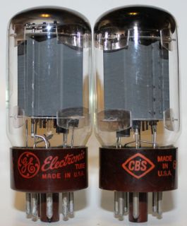 Close Pair GE / CBS (Tung Sol) 5881 amp vacuum tubes, Tested  (lot 