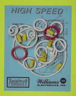 1985 williams high speed pinball rubber ring kit high speed