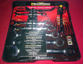 gearwrench 8 pc metric ratcheting combination wrench set new 35417