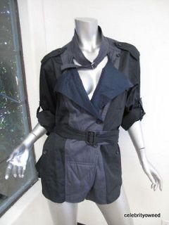 Isabel Marant Black/Navy Double Breatsed Thin Jacket W/ Belt 2