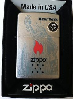 Zippo Lighter New York City Skyline & Statue of Liberty w/ Zippo 