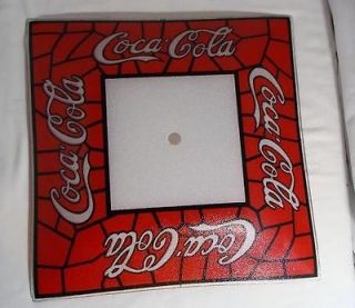 COCA COLA COLLECTIBLE 14 X 14 STAINED GLASS STYLE CEILING LIGHT COVER 