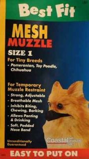   Dog Muzzle sz 1 Pomeranian Chihuahua Toy Poodle easy attach comfort