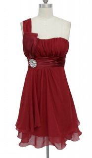   RED PLEATED PADDED RHINESTONE BRIDESMAID COCKTAIL PARTY DRESS XXL