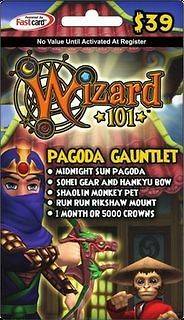 Wizard 101 PAGODA GAUNTLET Prepaid Game Card Code *Brand New *