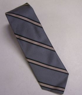   Bentleys Ltd Mens Tie Necktie Gray Silver Tan Maroon Green Stripe