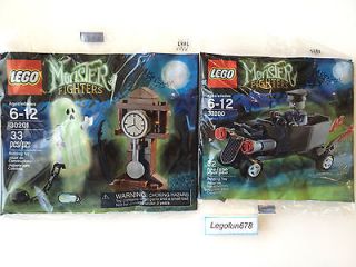   Monster Fighters New 30200 Zombie Coffin Car & 30201 Ghost w/Clock NIB