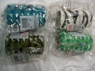 Co Flex Vet Wrap Bandage 4 x 5 yards Black White Zebra Army Green 