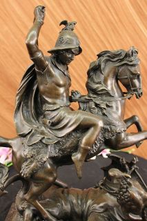 21 Bronze Statue Catholic St George Dragon Slayer Patron Military 