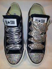 Diamante Crystal Covered toe Converse Shoes Trainers Custom Made 