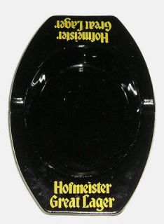 Hoffmeister Great Lager Beer Bar Pub Black Glass Advertising Ashtray