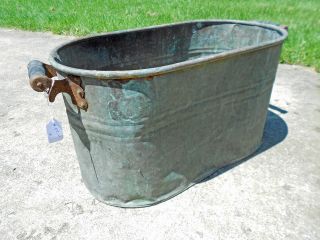 Antique/Primit​ive Copper Clad Two Handled Canning Boiler (B)