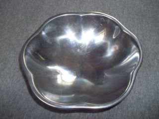nambe 604   Early Retired   Scalloped 7 Bowl   Contemporary Modern 