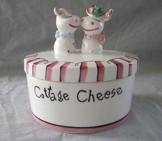   & MANN KISSING COWS PIXIEWARE COTTAGE CHEESE JAR VERY RARE PIECE