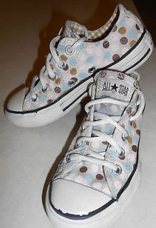 Converse All Stars Multi Colored Polka Dots Low Top Tennis Shoes Girls 