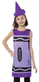 Kids Crayola Crayon Wisteria Purple Dress Girls Halloween Costume
