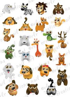   CUTE ZOO ANIMALS WATER SLIDE NAIL ART DECALS  GREAT FOR KIDS OR ADULTS