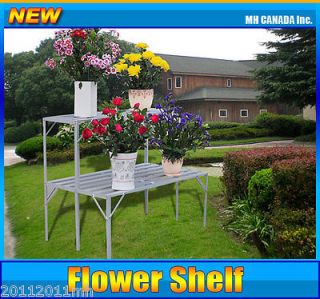 Flower Shelf 2 Tier Seed Plants Flowerpot Stand Support Indoor Outdoor 