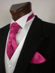 Mens/Boys Satin Wedding Cravat a range of colours including fuchsia 