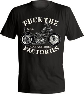Lucky 13 GARAGE BUILT Biker Moto BLACK Shirt Size: M