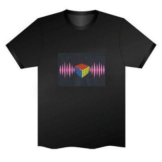 Rubik Cube EL LED T Shirt Cool Gadgets for Rave Party/Disco