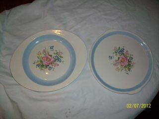 peice Cronin China Oval Platter and Round Platter with La Bella Rose 
