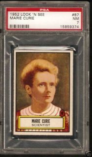 1952 TOPPS LOOK N SEE #87 MARIE CURIE CENTERED PSA 7 NM