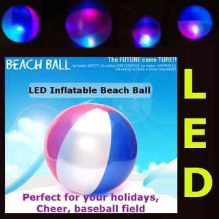 Light up LED Inflatable Beach Ball for Night Pool Party Field Volley 