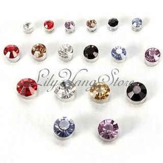 Clip on No Ear Hole Magnetic Magnet Crystal Ear Stud Earring 8mm 6mm 