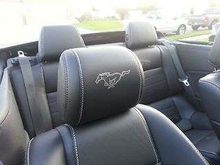   FORD MUSTANG HEADREST OUTLINED PONY DECALS   ONLY FOR LEATHER SEATS