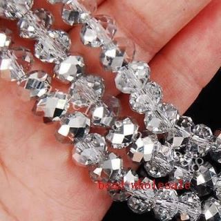 50pcs/80pcs Rondelle Crystal Glass Loose Spacer Beads U Choose Color 
