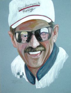  Watercolor NASCAR Dale Earnhardt Sr Car Racing Art Sally Porter
