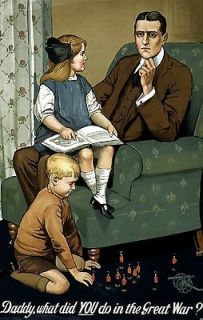   ARMY RECRUITMENT AD POSTER WHAT DADDY DID in GREAT WAR NEW PRINT 694