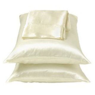 Ivory/White Charmeuse Satin Pillowcase Standard Queen