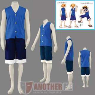 Blue Another Me™ One Piece Monkey D. Luffy Cosplay Halloween Costume 
