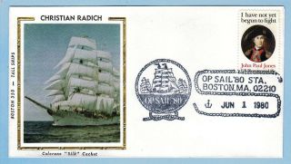   e1128 Christian Radich Clipper Tall Ship John Paul Jones OP Sail Cover