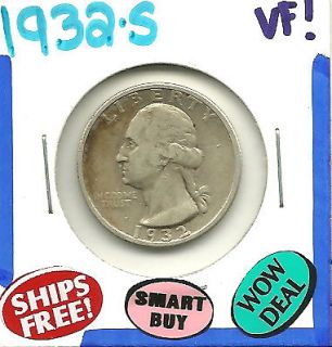 1932 S Washington Quarter Dollar 25¢ Coin QRT670