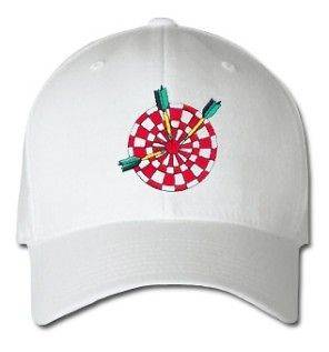 Dart Board W/Darts Sports Sport Design Embroidered Embroidery Hat Cap