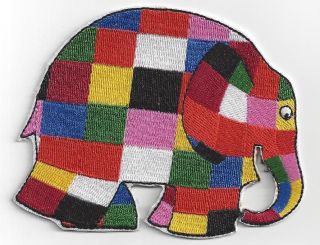 LARGE ELMER THE PATCHWORK ELEPHANT IRONON PATCH BUY 2 GET 1 FREE