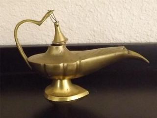 Vintage Brass Aladdins Lamp Incense Burner Genie Censer