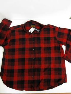 St. Johns Bay Button Up Fron​t Flannel Shirt XXLT 2XLT sz Mens Red 