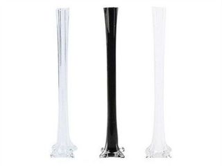   Tower Glass Vase for Wedding Centerpiece Decoration CLEAR BLACK WHITE