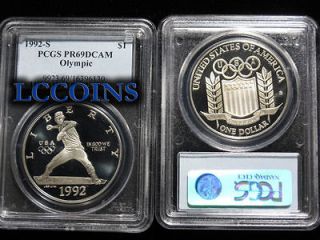   Olympic Silver Commemorative Dollar PR69DCAM PCGS Proof 69 Deep Cameo