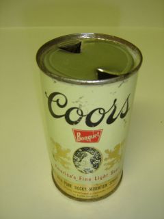 Coors Banquet with Pure Rocky Mountain Spring Water Empty Flat Top 