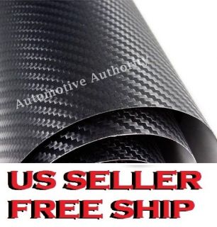 3D Black Carbon Fiber Vinyl Sheet 12 x 60 Twill Weave Wrap Stripe 1x5 