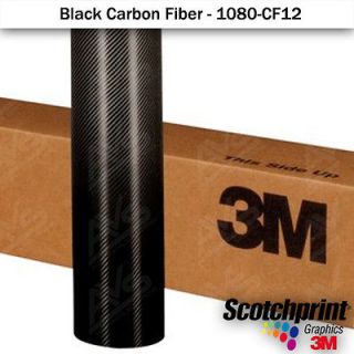   Gloss Black Carbon Fiber Vinyl Vehicle Wrap Film Sheet 12x 60 CF12