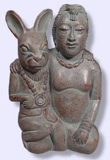 Mayan Goddess of Fertility Ixchel with Rabbit Statue #IXR